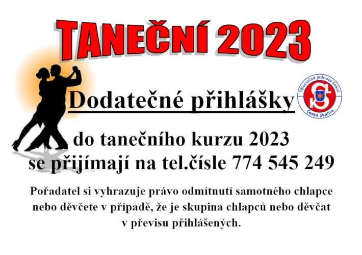 Dodatečný zápis do tanečních 2023