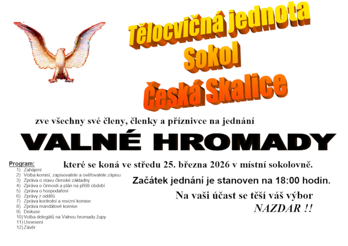 Pozvánka na Valnou hromadu 2026
