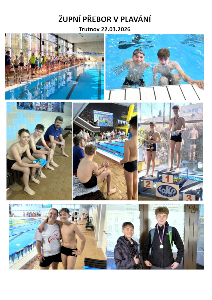 Přebor v plavání, tablo 2026
